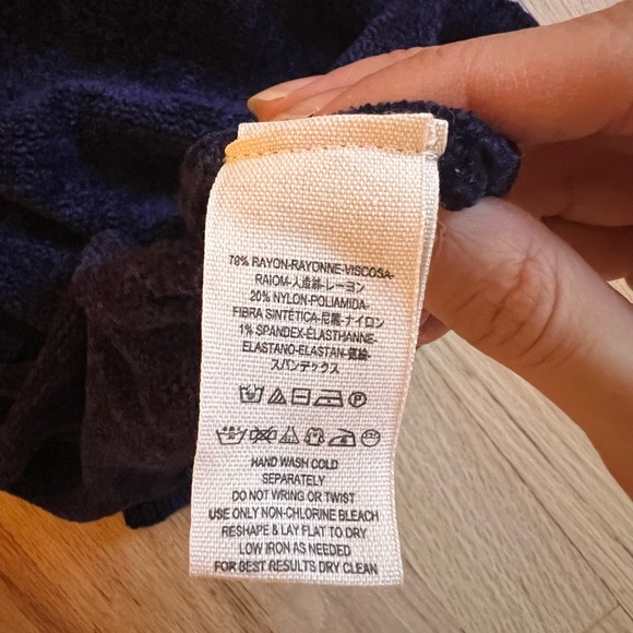 Free People Navy Chenille Cutout Back Sweater Dress Women's Size S Turtle Neck - Picture 6 of 6